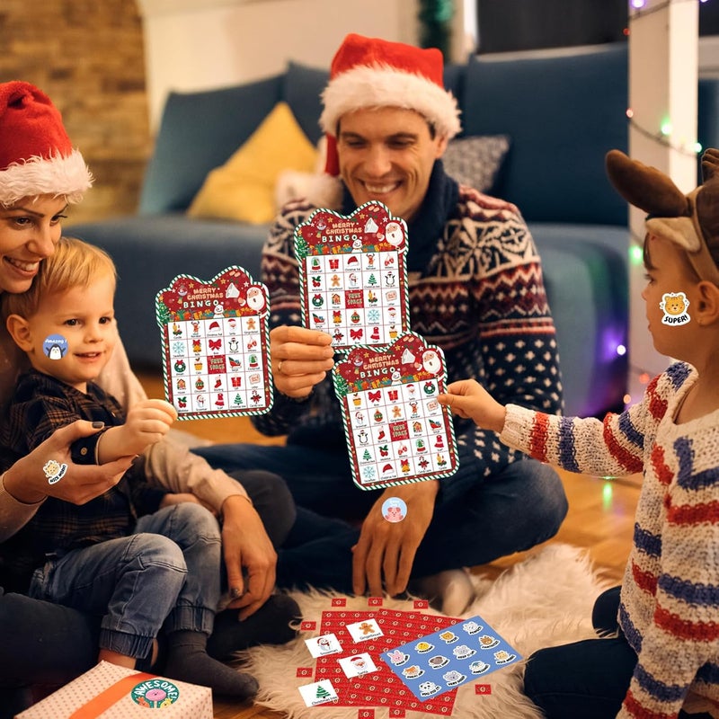 CRYSFIY Christmas Bingo Game, 24 Players Christmas Bingo Cards,Christmas Party Game for Classroom Activities, School Carnivals, Office Events, Family Nights,and Holiday Entertainment, Christmas Party Supplies - Image 3